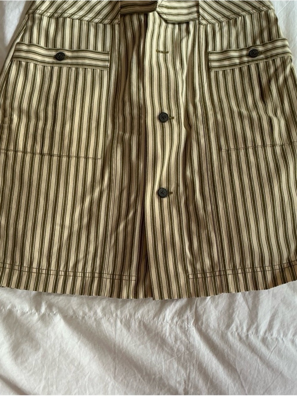 Mara Hoffman Beige and Olive Striped Skirt